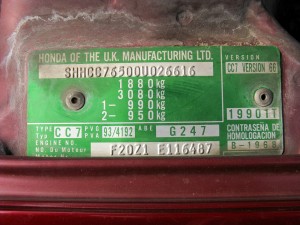 Honda Rover plocica